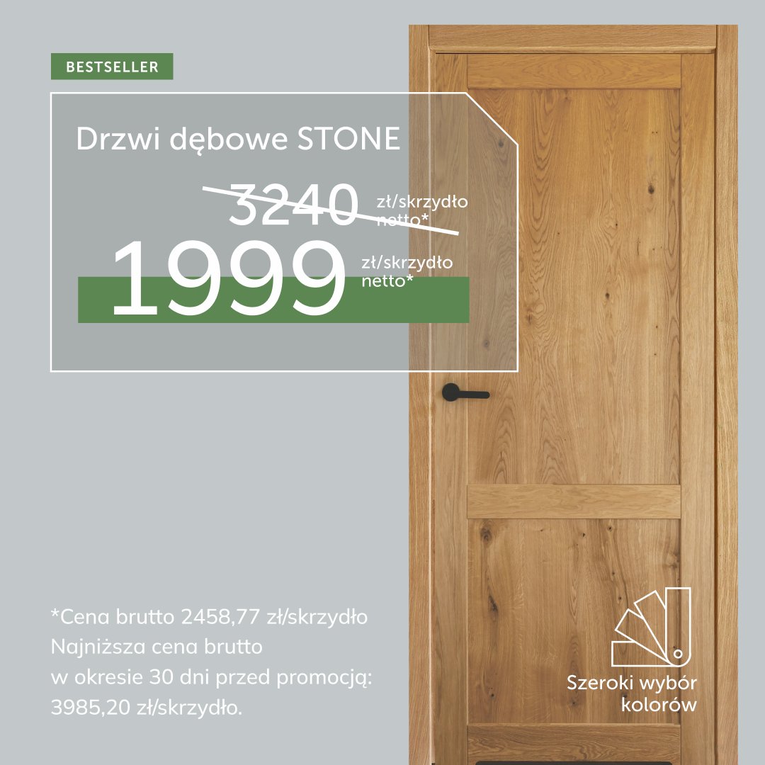 BESTSELLER! Dębowe drzwi wewnętrzne STONE