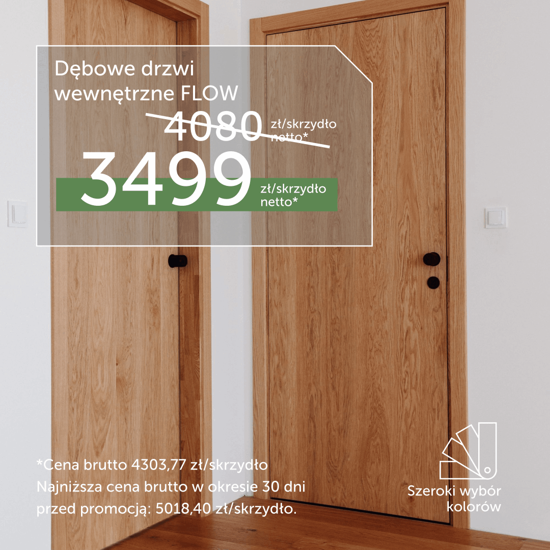 Super cena! Drewniane drzwi wewnętrzne STONE