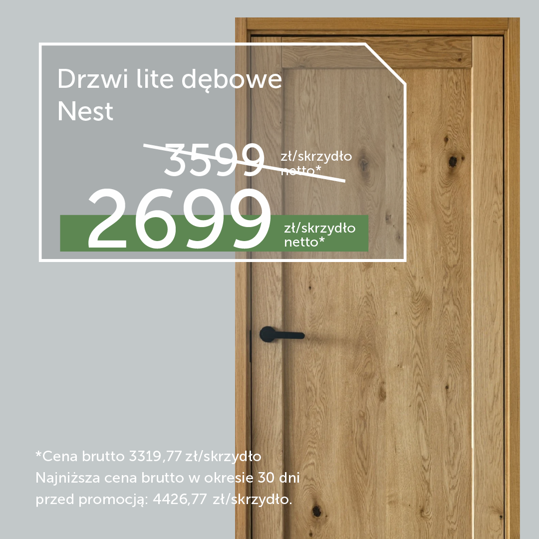 Popularny wybór! Drewniane drzwi wewnętrzne NEST